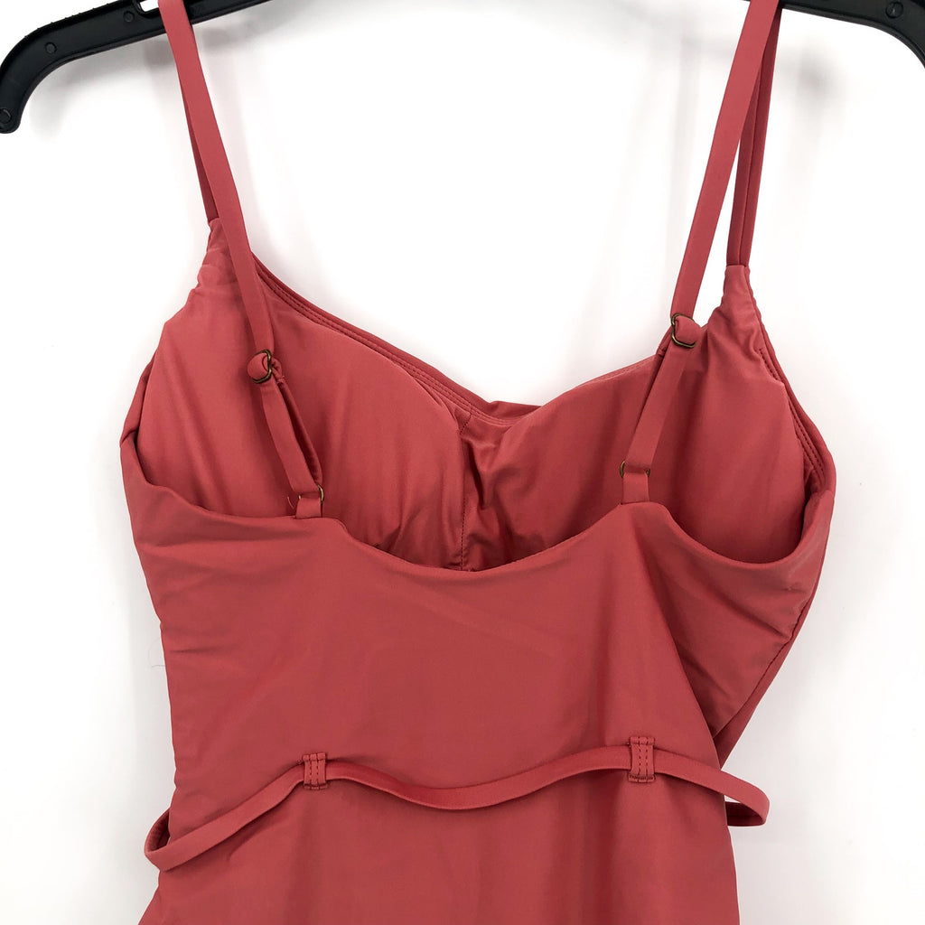 ANDIE SWIM Riviera One Piece Swimsuit Medium 8-10 Punch Pink Belted Scoop NWT