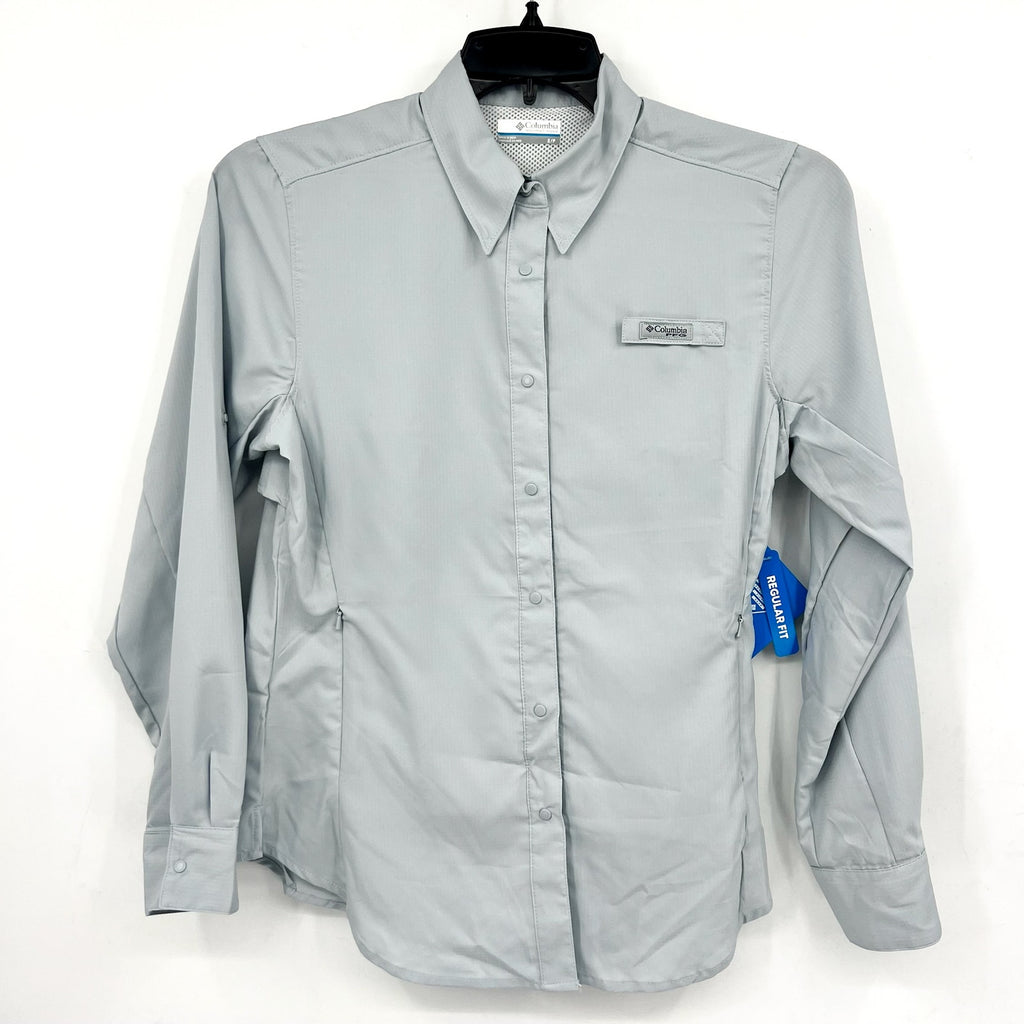 COLUMBIA Women's PFG Tamiami II Long Sleeve Shirt Small Cirrus Grey NWT