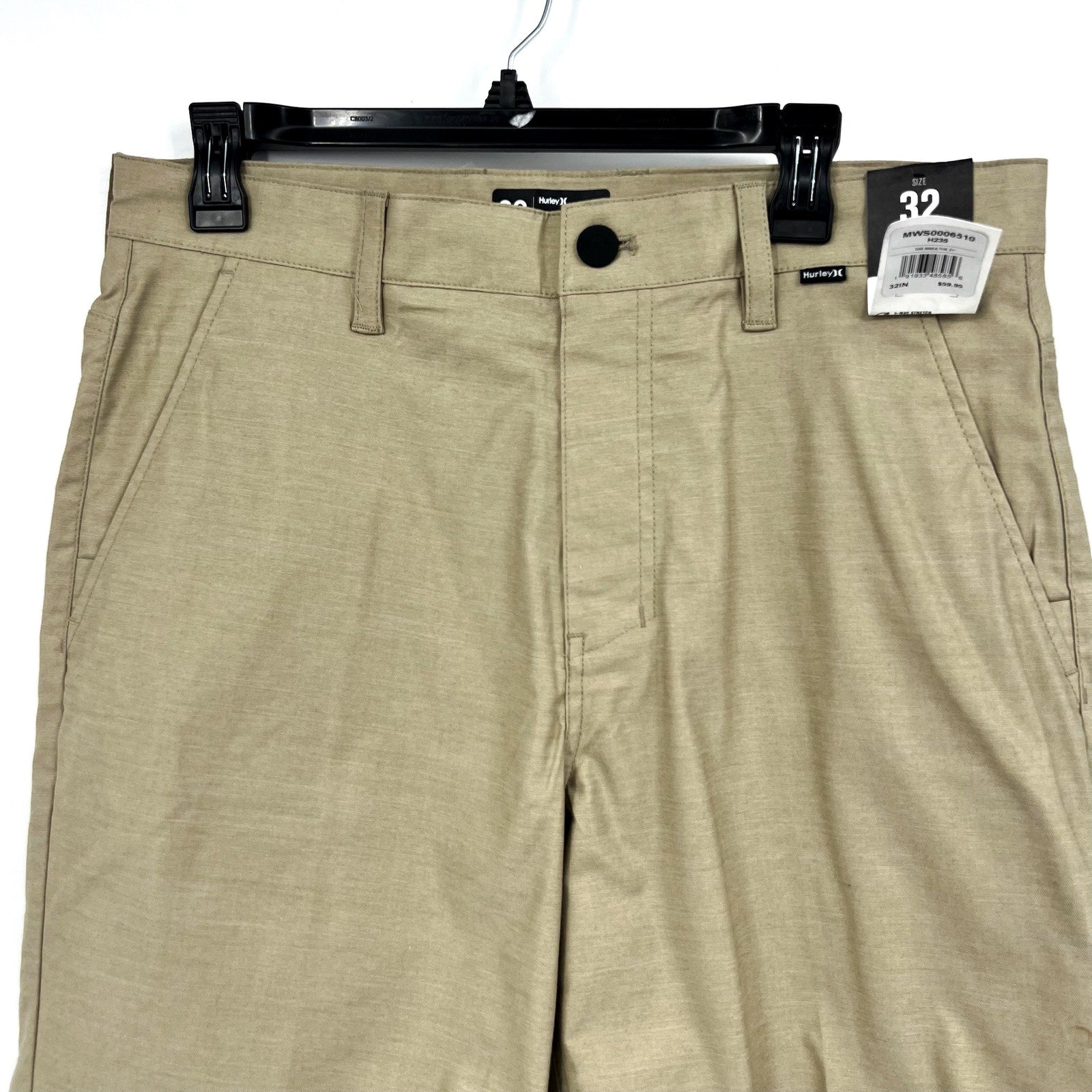 HURLEY Men's H2O-Dri Breathe 21" Walk Shorts Size 32 Light Khaki 9" Inseam NWT