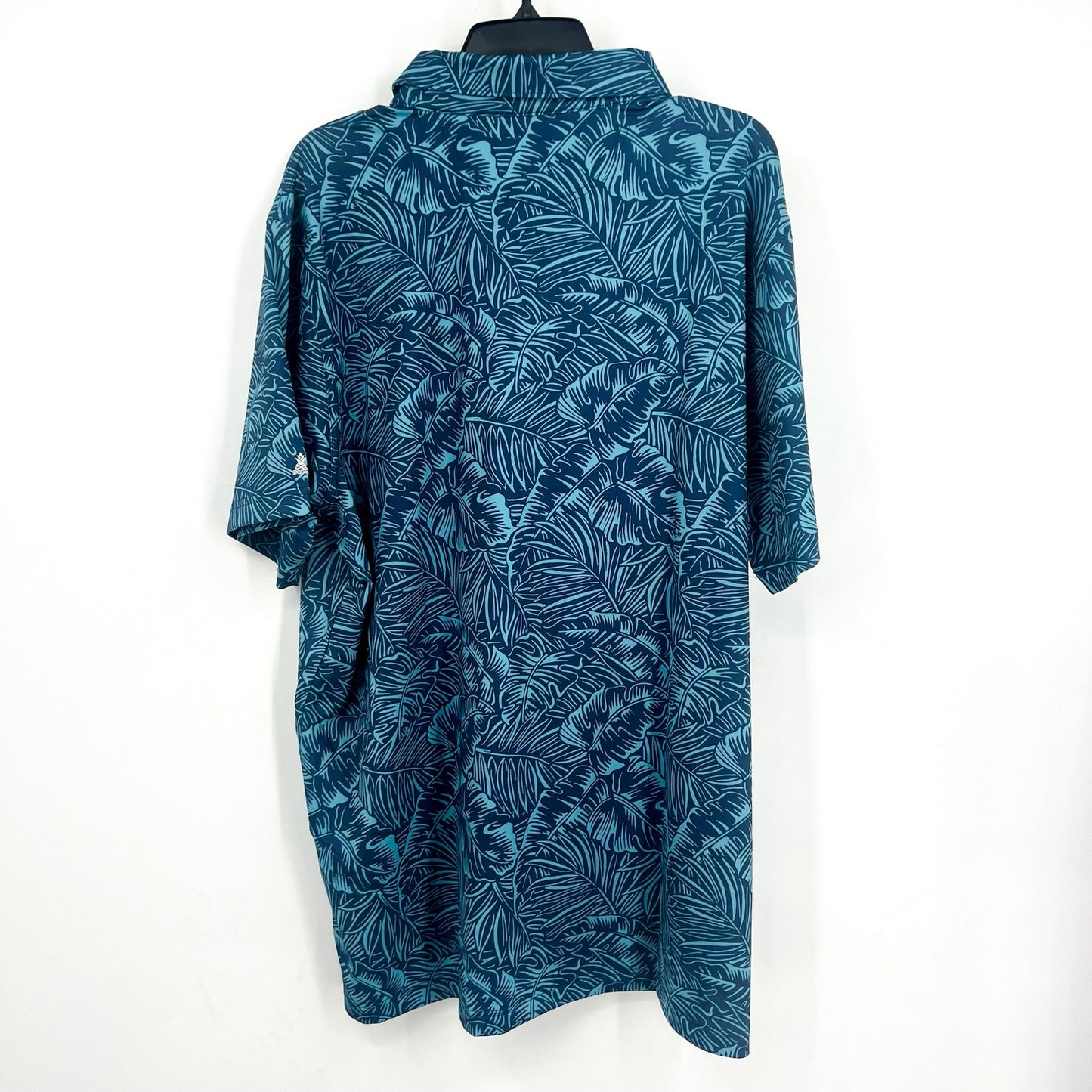 CHUBBIES Mens Performance Polo Shirt Large Blue Dyed And True Print SS NWT