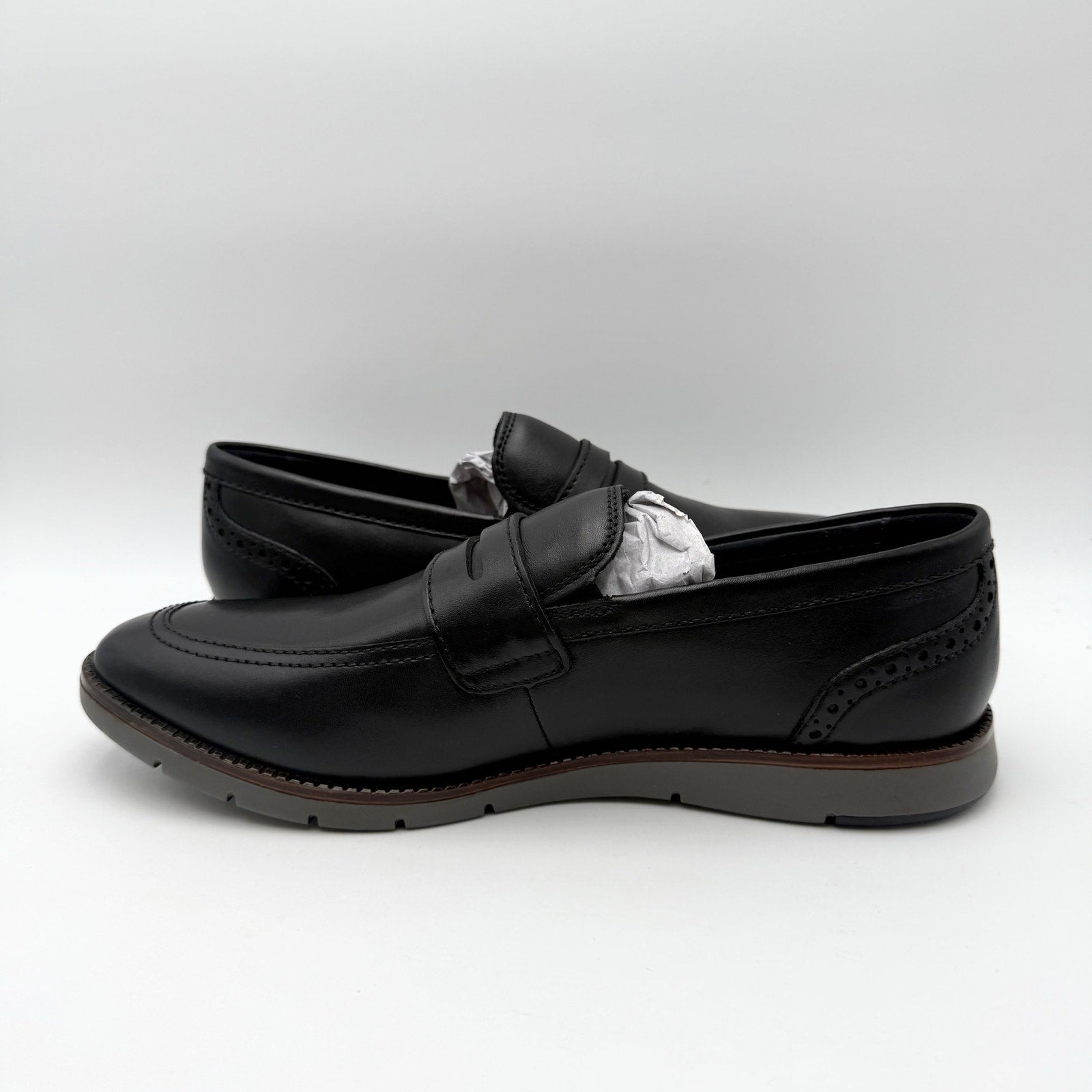Josef Seibel Mens Tyler 10 Penny Loafers EU 41 US 8 Black Leather NWOB