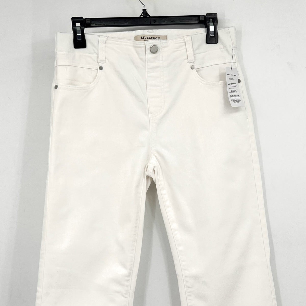 LIVERPOOL Women's The Gia Glider Crop Flare Jeans Size 4/27 Bright White NWT