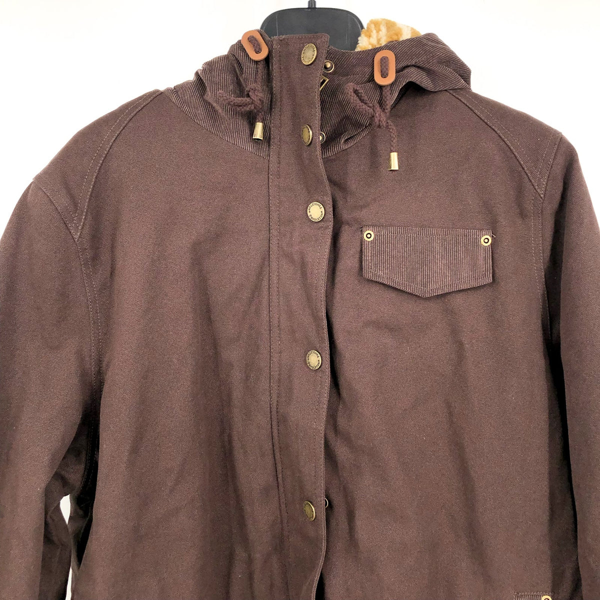 PENDLETON Womens Maria Canvas Corduroy Trim Parka XXL Coffee Brown Hooded NWT