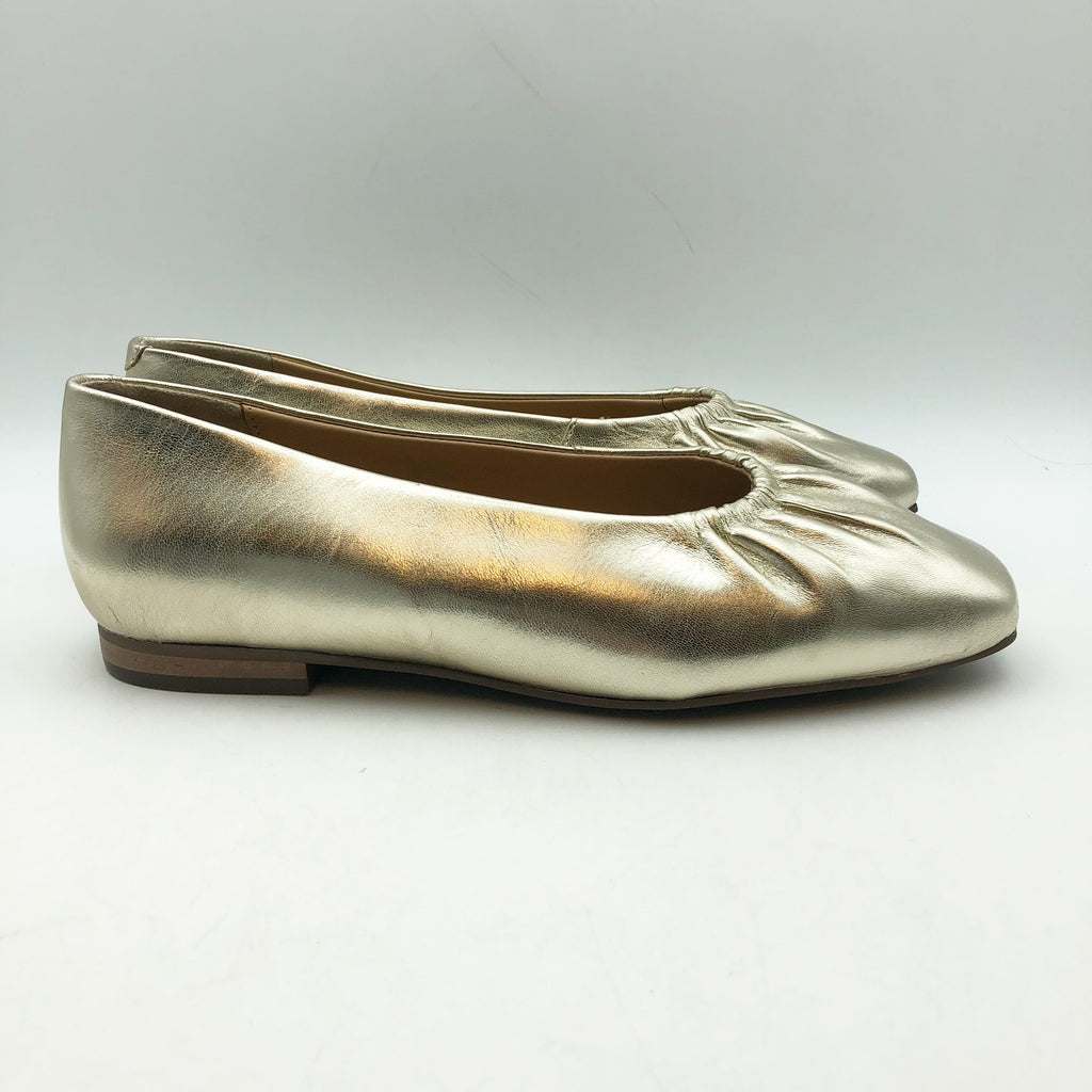 Seychelles Womens Little Things Flats US 7.5 EU 38 Platinum Gold Leather NWOB