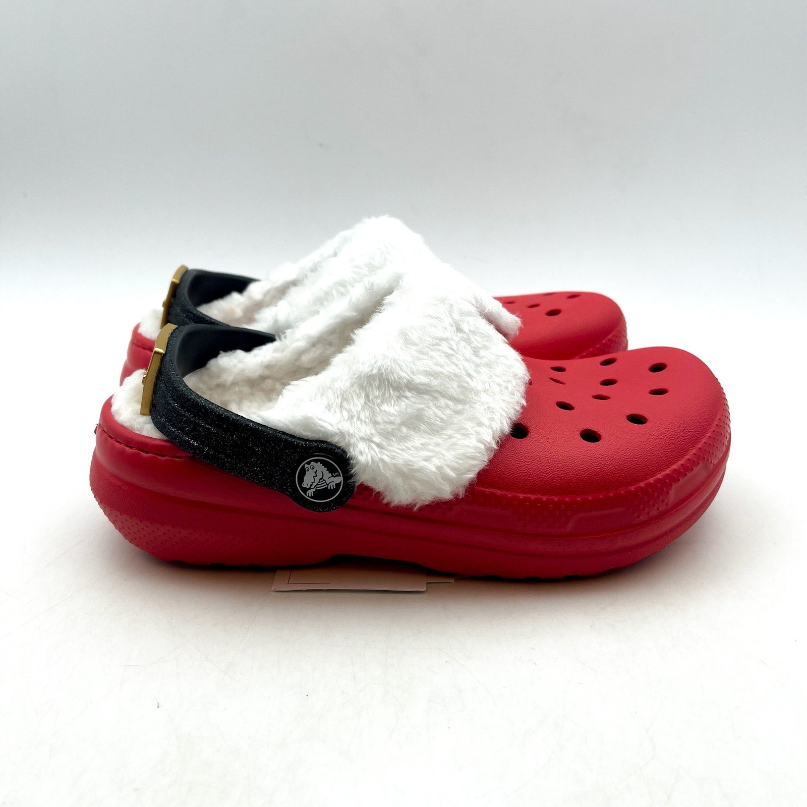 Crocs Kids Classic Lined Santa Clogs C13 EU 30.5 Red White Lightweight NWT