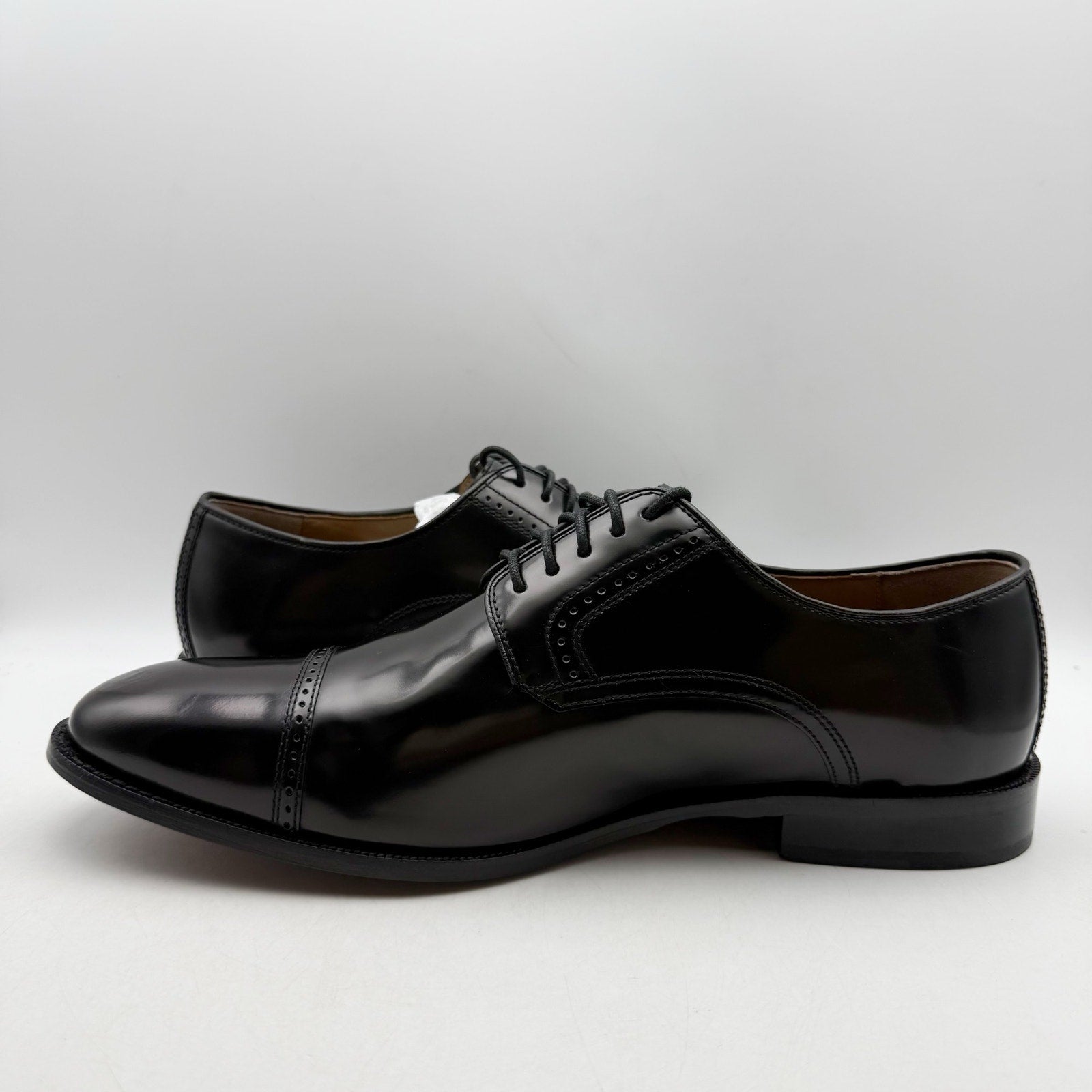 Johnston & Murphy Mens Bradford Oxford Shoes US 13 EEE Black Patent Leather NWOB