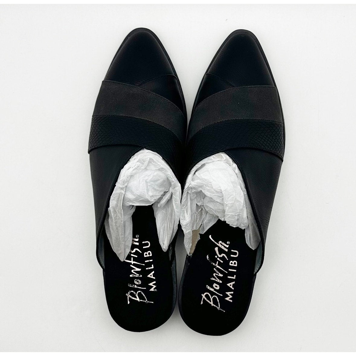 Blowfish Malibu Womens Hazel Mules Size 8.5 M EU 39 Black Vegan Leather NIB