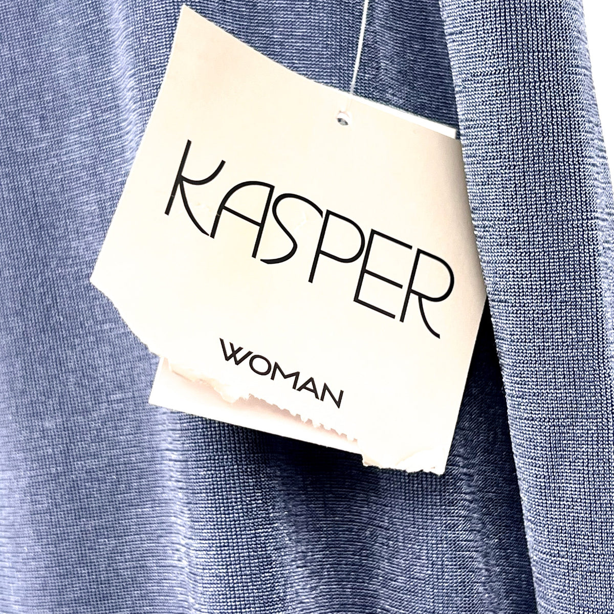 KASPER Women's Traveler's Knit Pull-On Wide-Leg Pants 2X Plus Blue Heron NWT