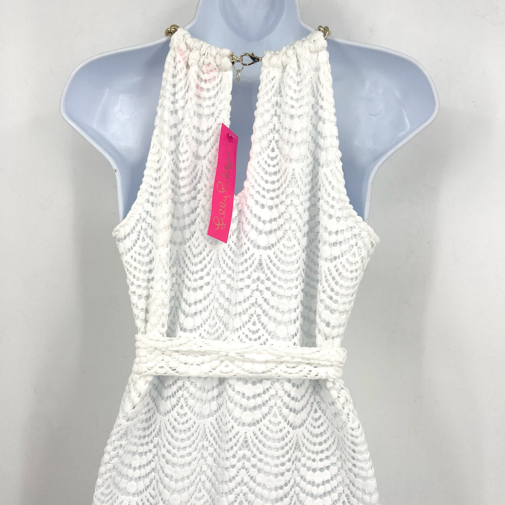 LILLY PULITZER Bingham Lace Midi Dress XS Resort White Scalloped Shell NWT