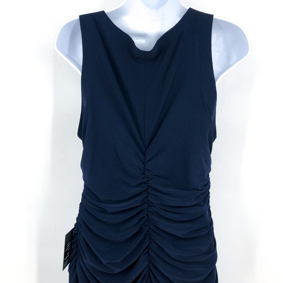 NORMA KAMALI Women's Sleeveless Shirred Waist Gown Large/40 Blue True Navy NWT