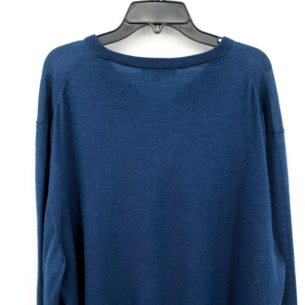 JACK VICTOR Men's Ramezay Woo V-Neck Sweater XL Blue Silk Cashmere