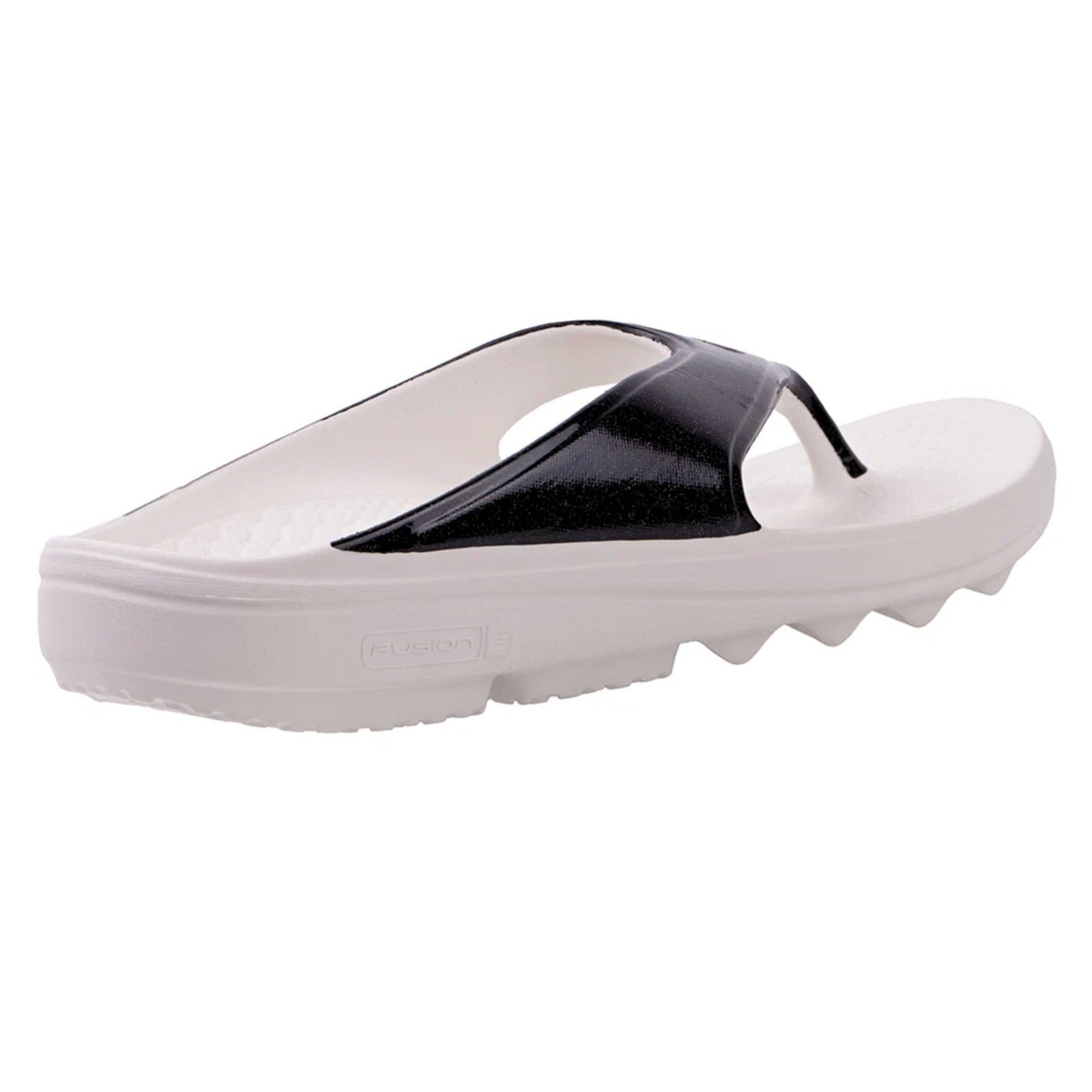 Spenco Women Fusion 2 Pearl Sandals Size 9 White Black Slide Flip Flop NWOB
