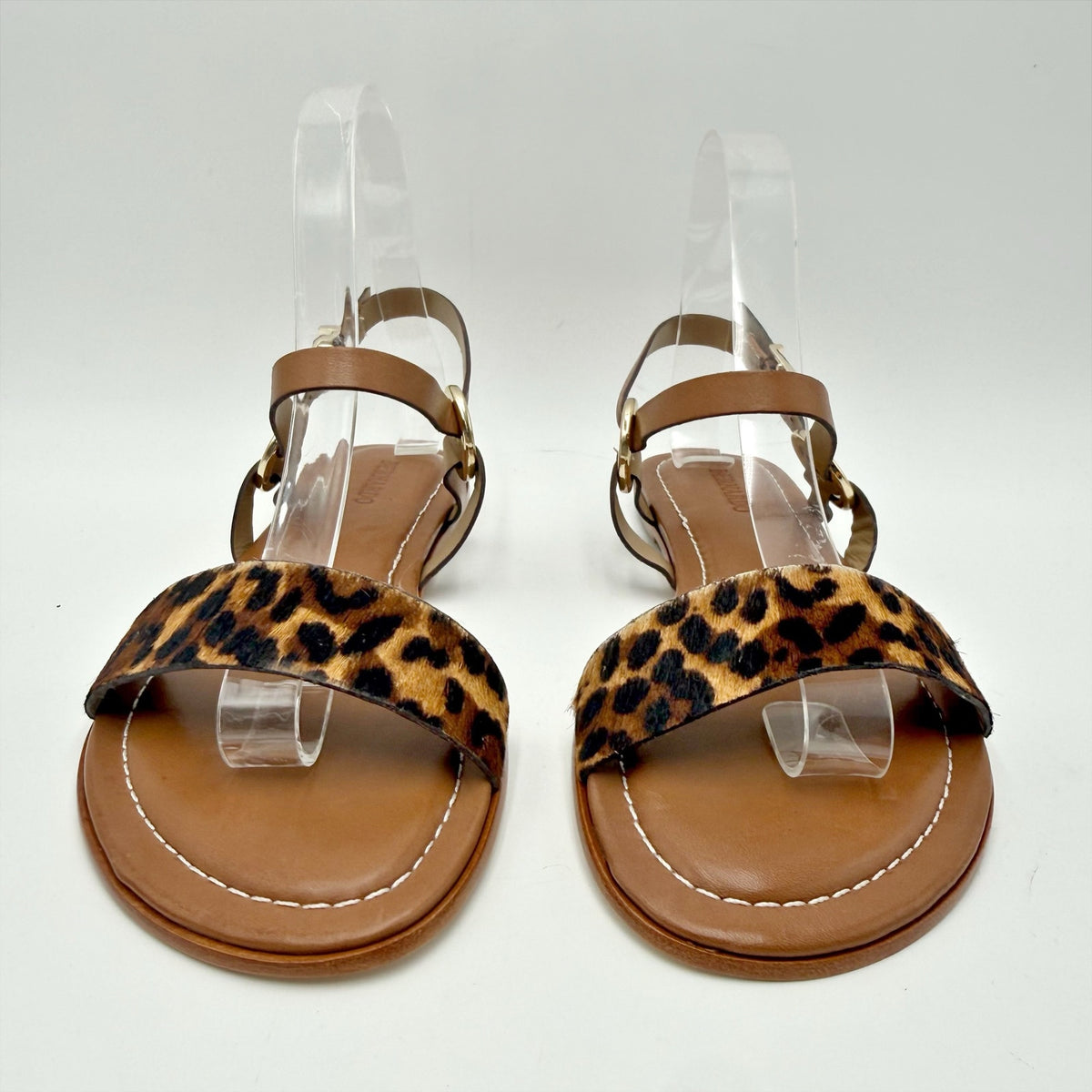 Bernardo Womens Henre Sandals Size 6 Brown Leopard Haircalf/Leather NIB