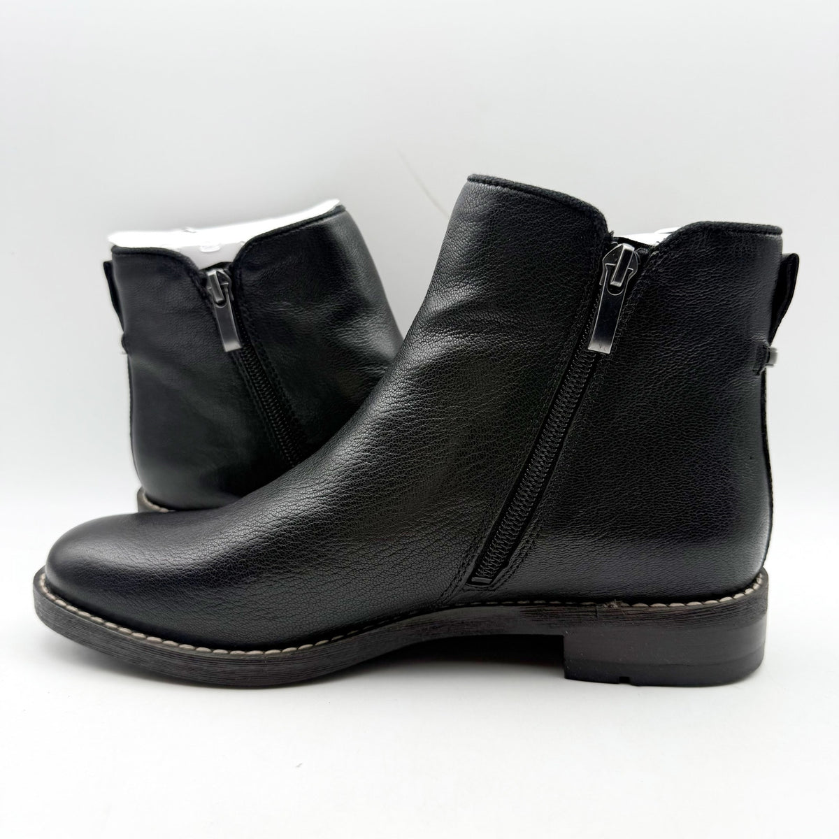 Franco Sarto Womens Marcus Ankle Bootie Size 7 M EU 37 Black Leather Boots NIB