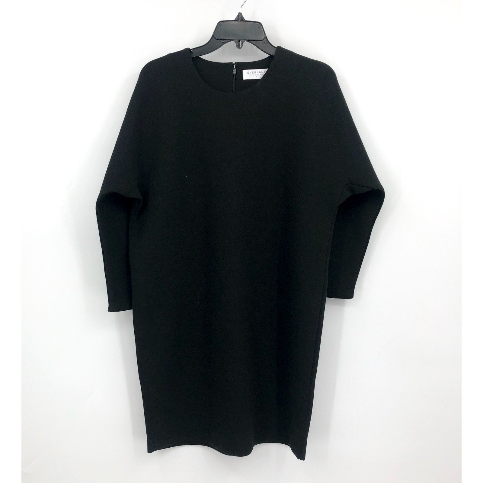 EVERLANE Scuba Tunic Dress Medium Black Knit 3/4 Sleeve NWOT