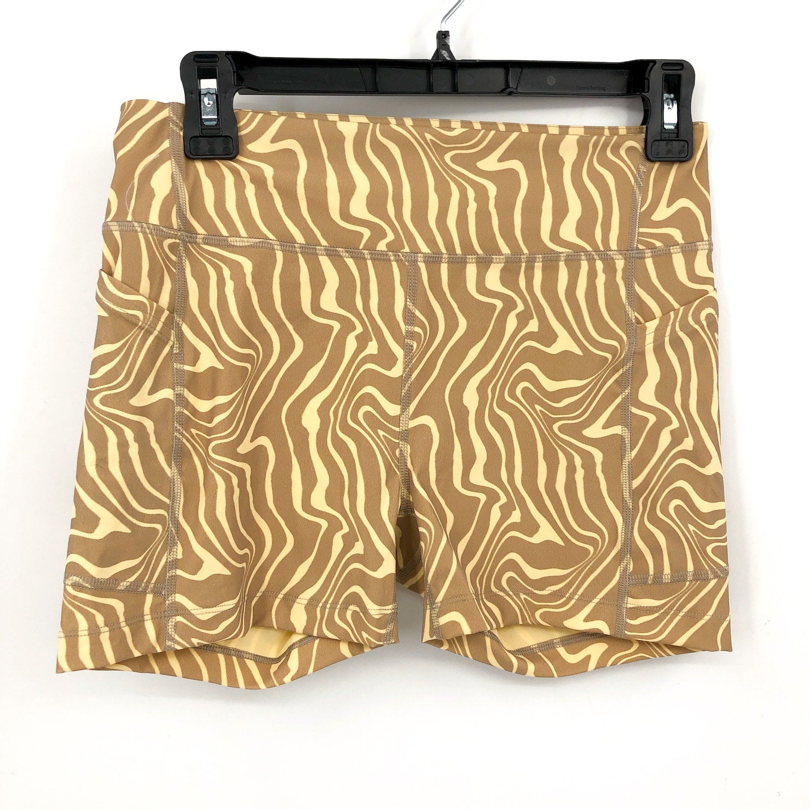 OUTDOOR VOICES Women's SuperForm 3.5" Shorts Medium Canary Animal Tan NWOT