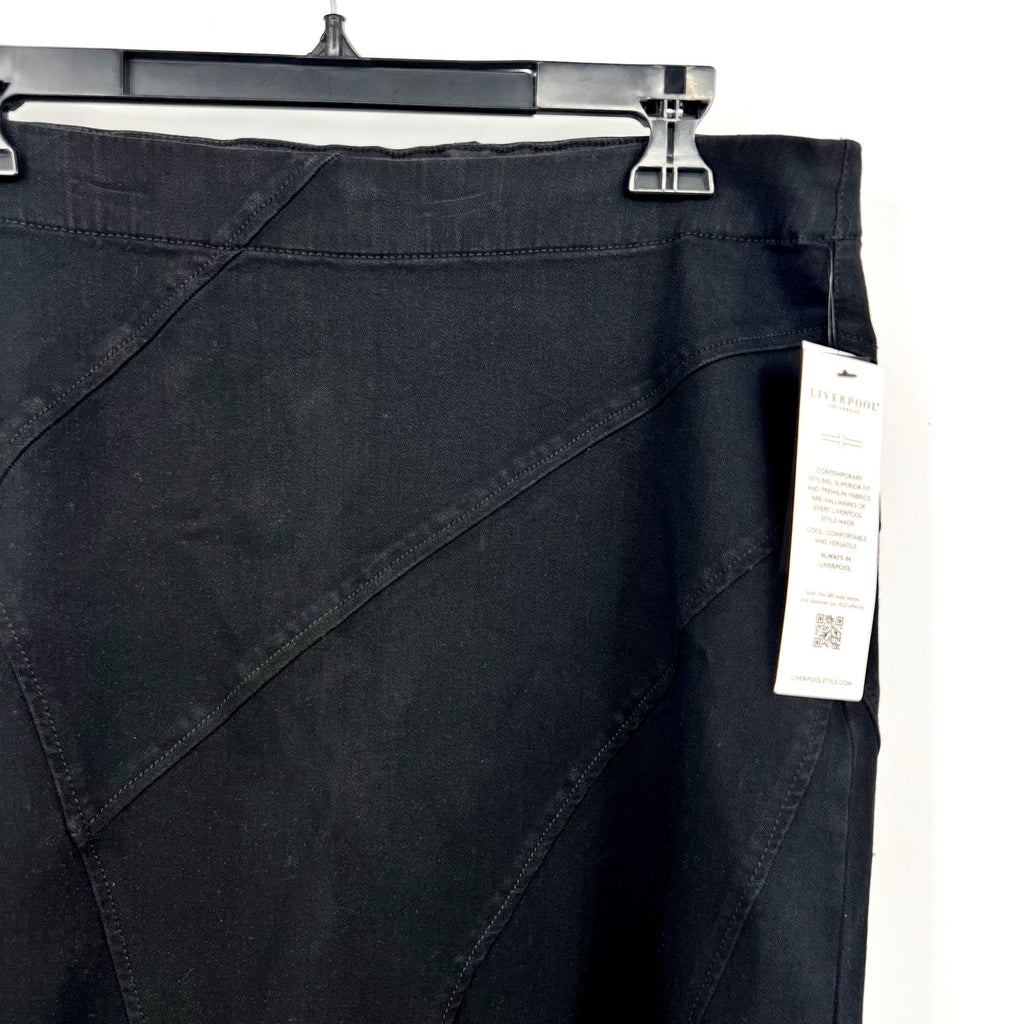 Liverpool Women's Mermaid Denim Maxi Skirt Size 12 31 Black Rinse Seamed NWT
