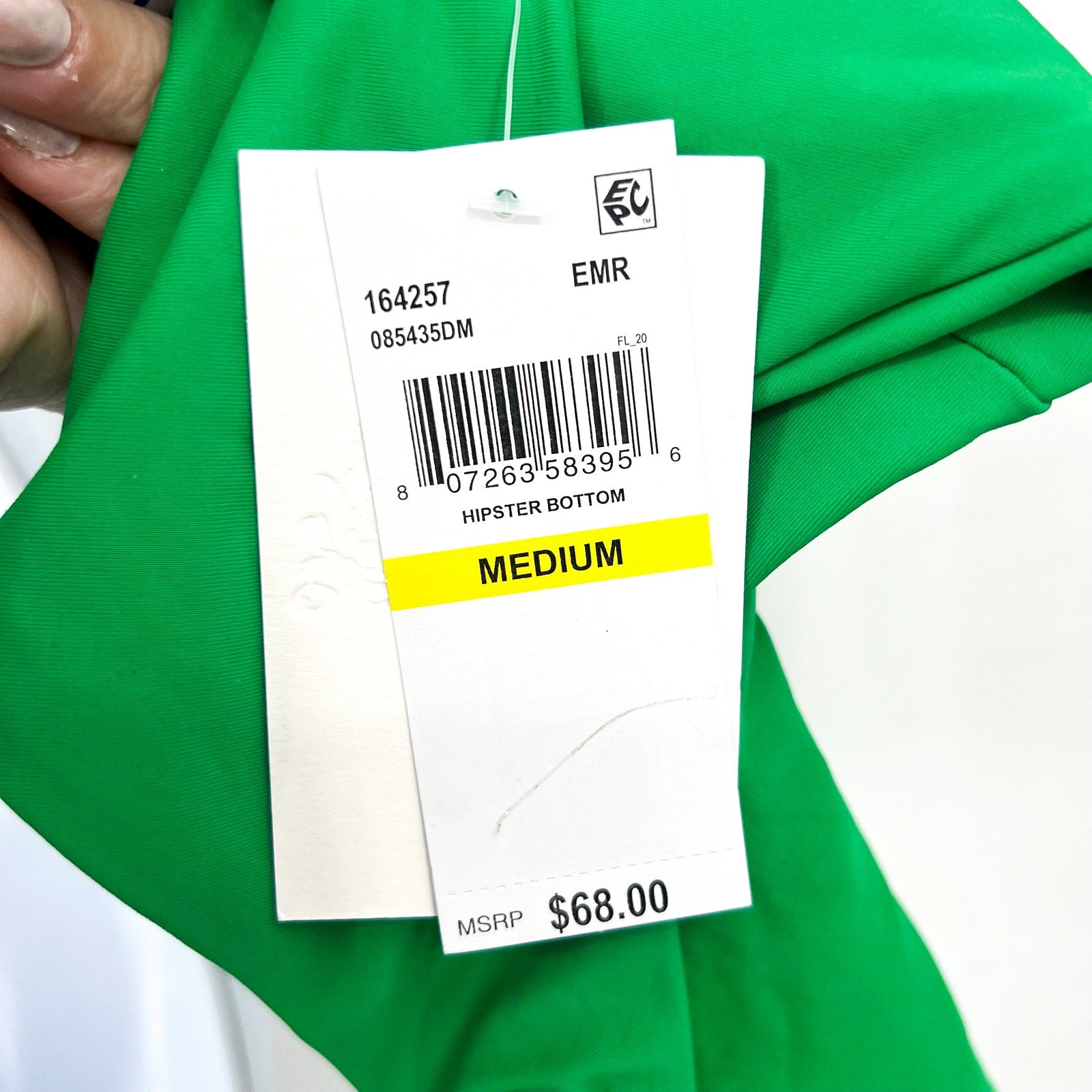 BECCA Women's Hipster Bikini Bottom Medium Ever Green Marble Canyon Ring NWT