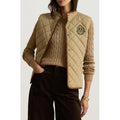 LAUREN RALPH LAUREN Womens Crest Patch Diamond Quilted Vest XL Birch Tan NWT