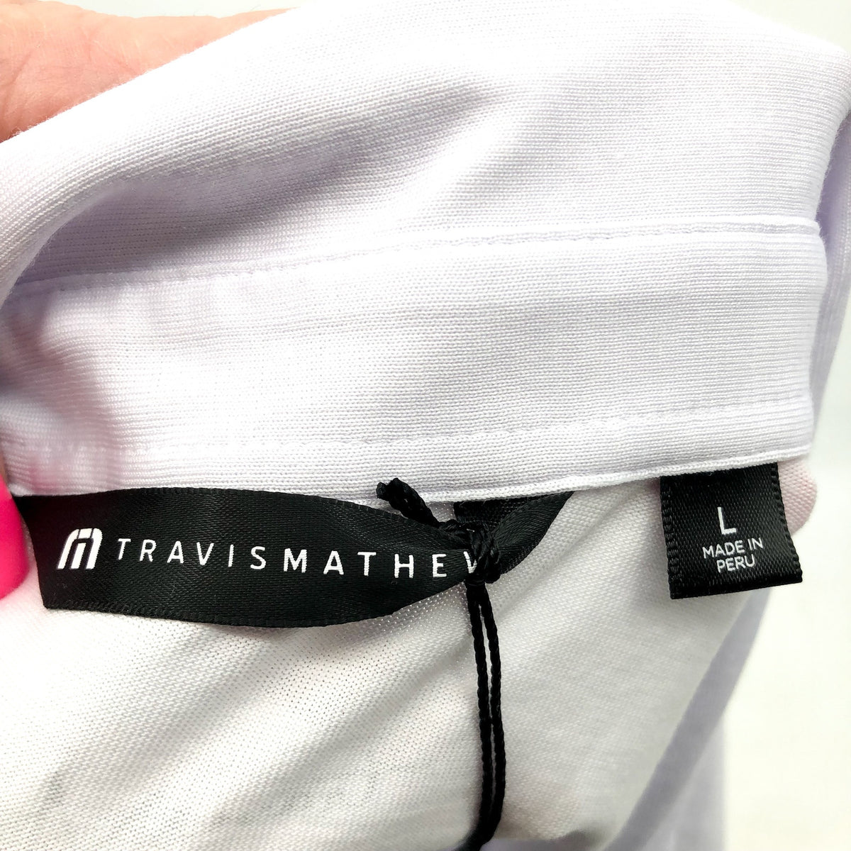 TRAVIS MATHEW Men's The Zinna Polo Shirt Large White Short Sleeve NWT