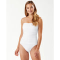TOMMY BAHAMA Women's Pearl Bandeau One Piece Swimsuit Size 4 White Shirred NWT
