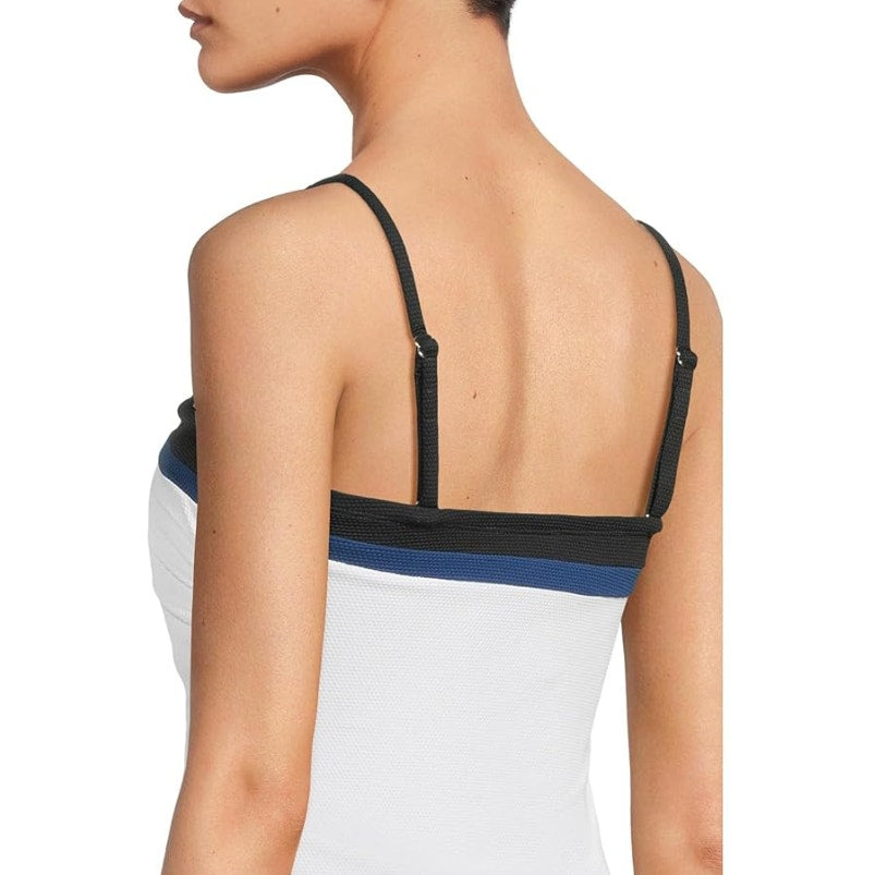 TOMMY BAHAMA Island Cays Colorblock Bandini Swim Top Medium White Blue NWT