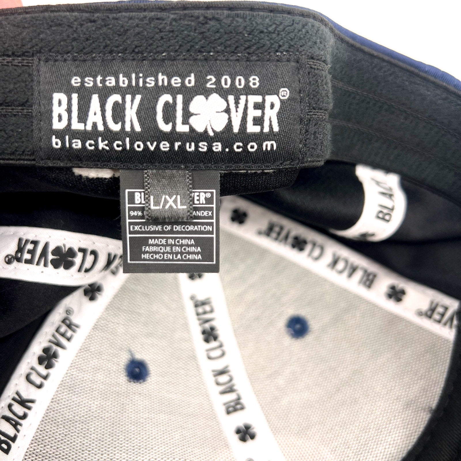 BLACK CLOVER Men's Premium Clover 126 Hat Large/XL Navy Blue White NWOT