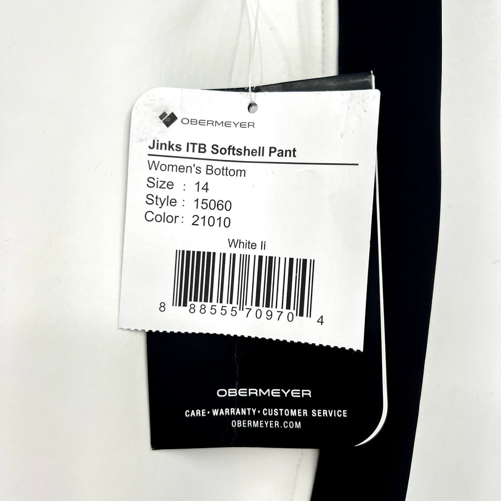 Obermeyer Womens Jinks ITB Softshell Ski Pants Size 14 White Waterproof NWT