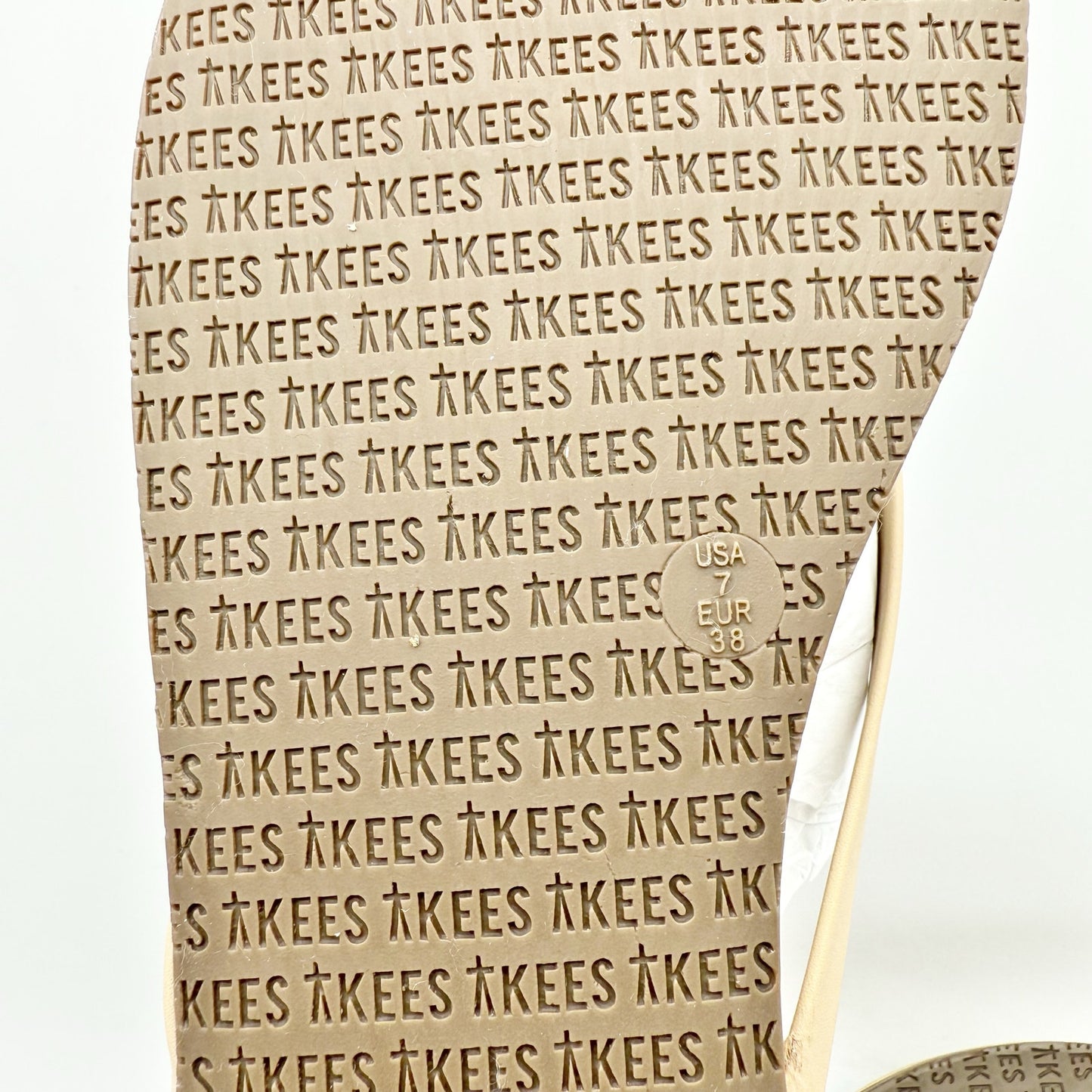 TKEES Womens Foundation Matte Sandals US 7 M Nude Cowhide Leather NWOB