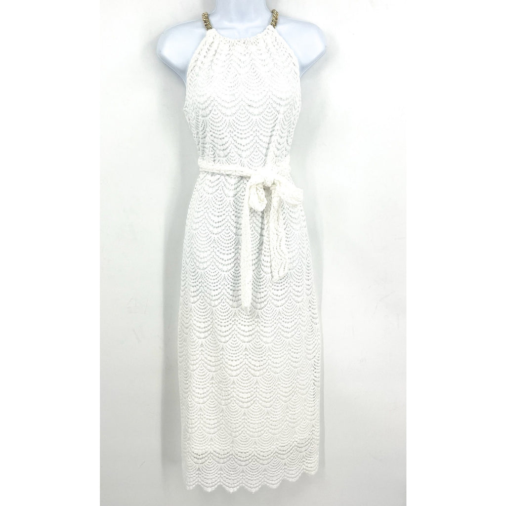 LILLY PULITZER Bingham Lace Midi Dress XS Resort White Scalloped Shell NWT