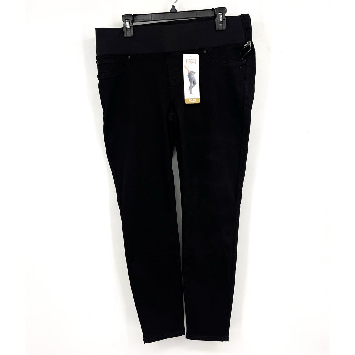 LEVI'S Strauss Signature Gold Baby Bump Skinny Jeans XL Black Maternity NWT