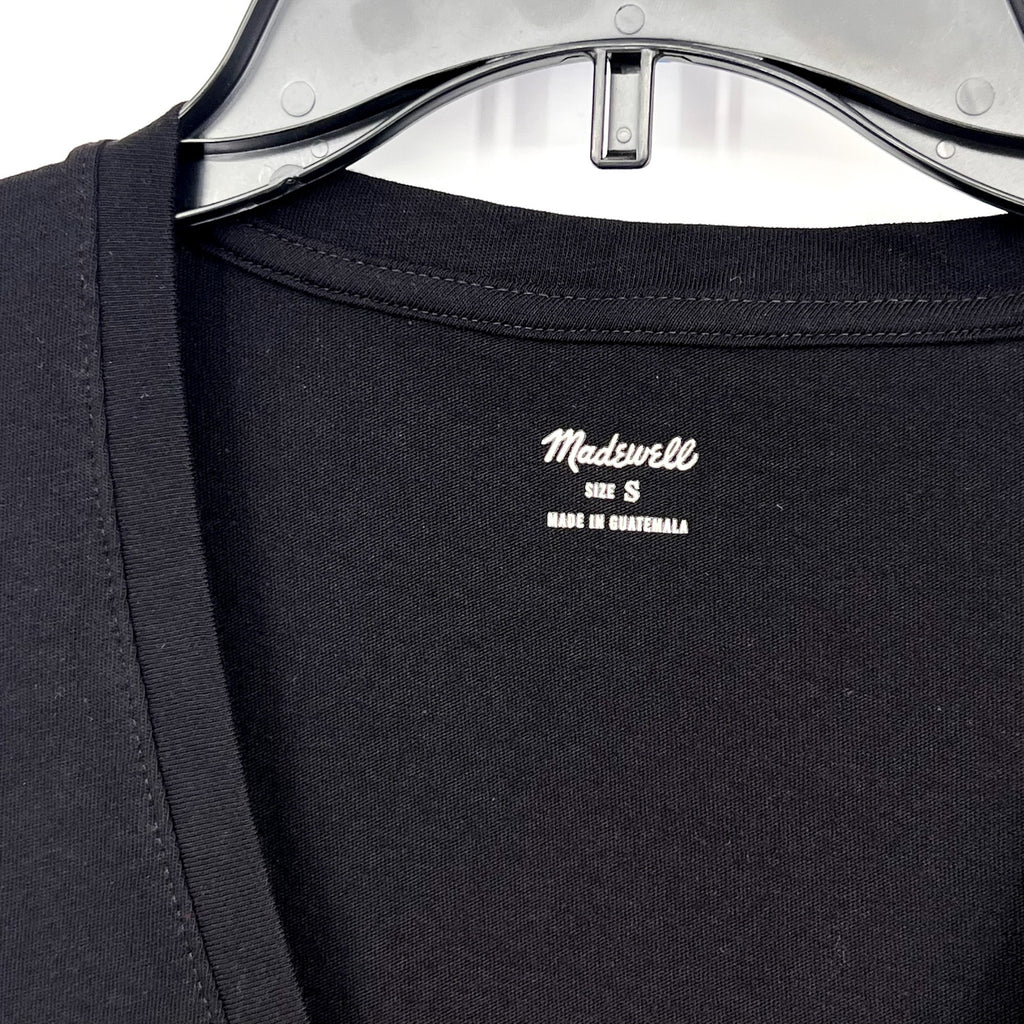 MADEWELL Women's Northside V-Neck Tank Top Small Black Sleeveless NWT
