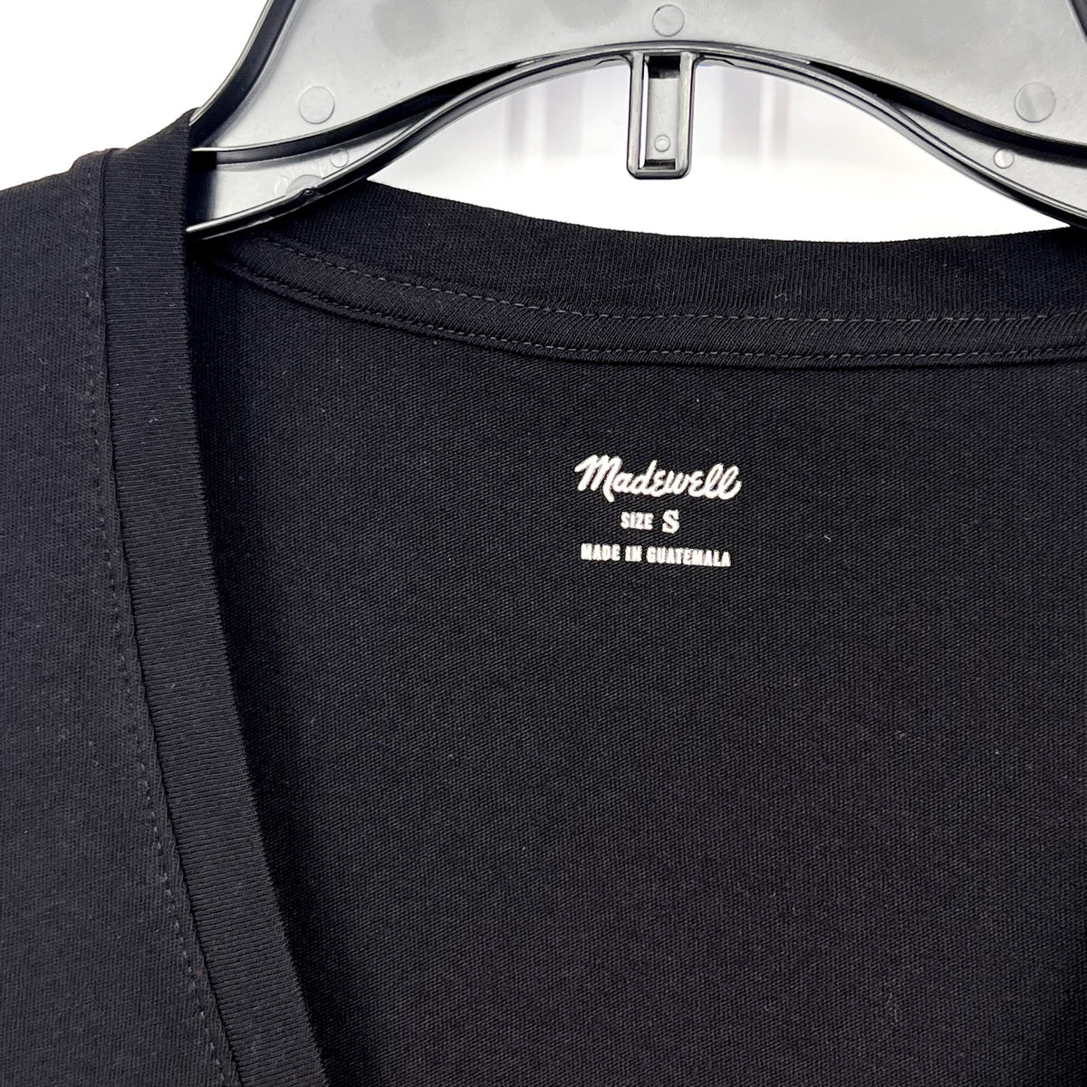 MADEWELL Women's Northside V-Neck Tank Top Small Black Sleeveless NWT