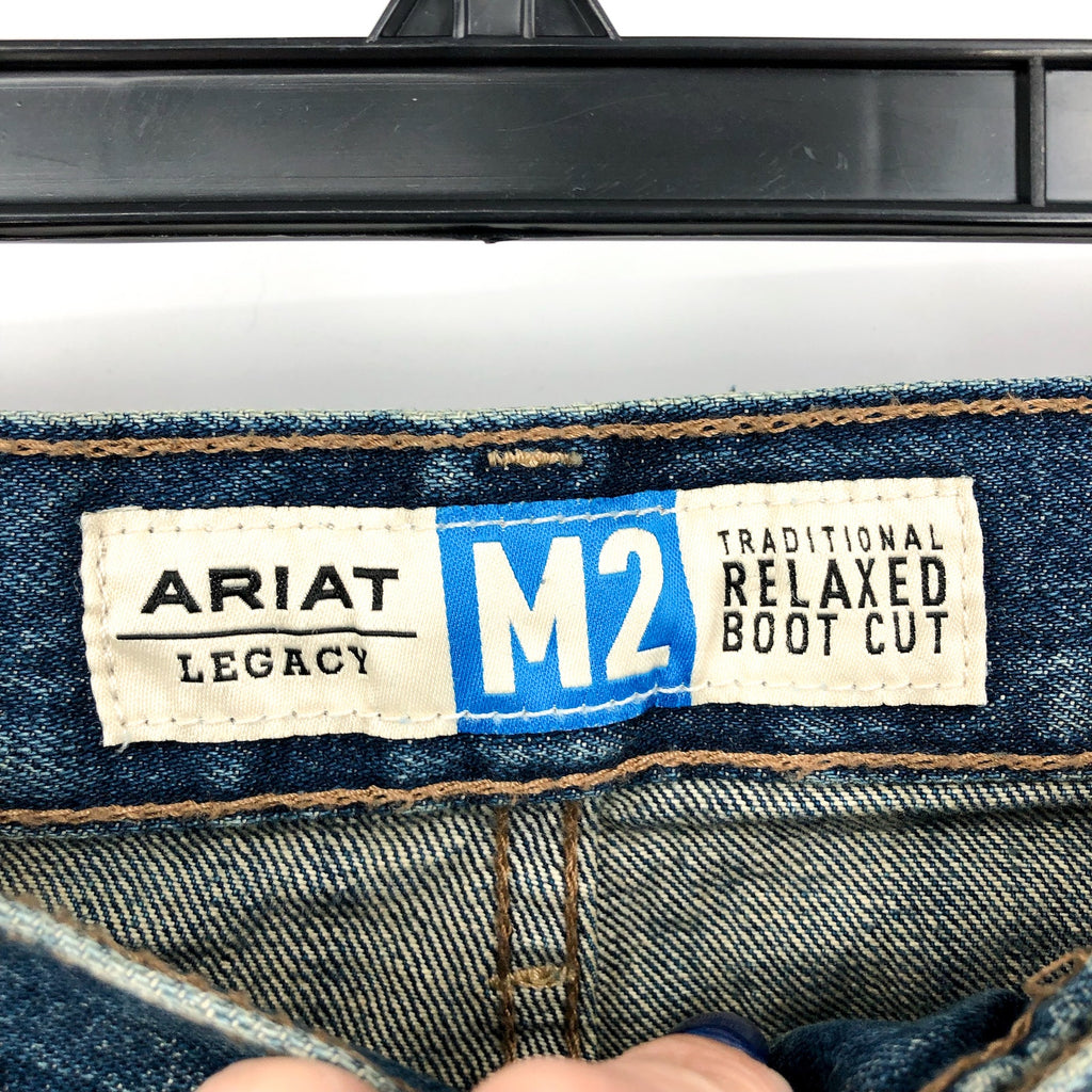 ARIAT Mens M2 Relaxed Legacy Boot Cut Jeans 40x34 Blue Wash Granite NWT