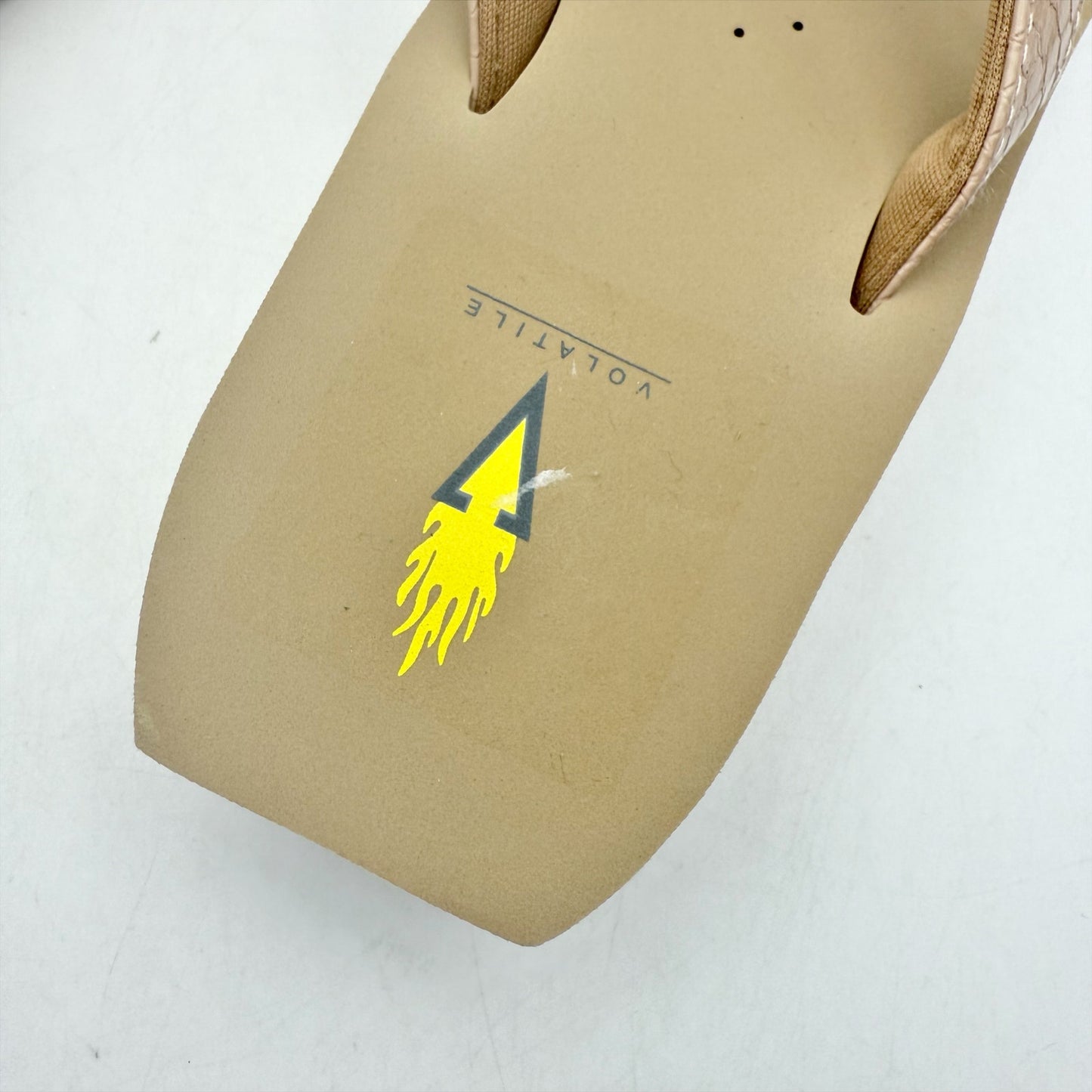 Volatile Womens Neville Wedge Sandal US 11 M Nude Snake Vegan Leather NWOB