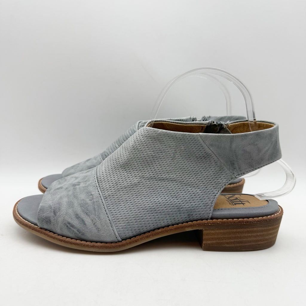 SOFFT Womens Natalia Heeled Sandals Size 7.5 M Grey Blue Suede NWOB