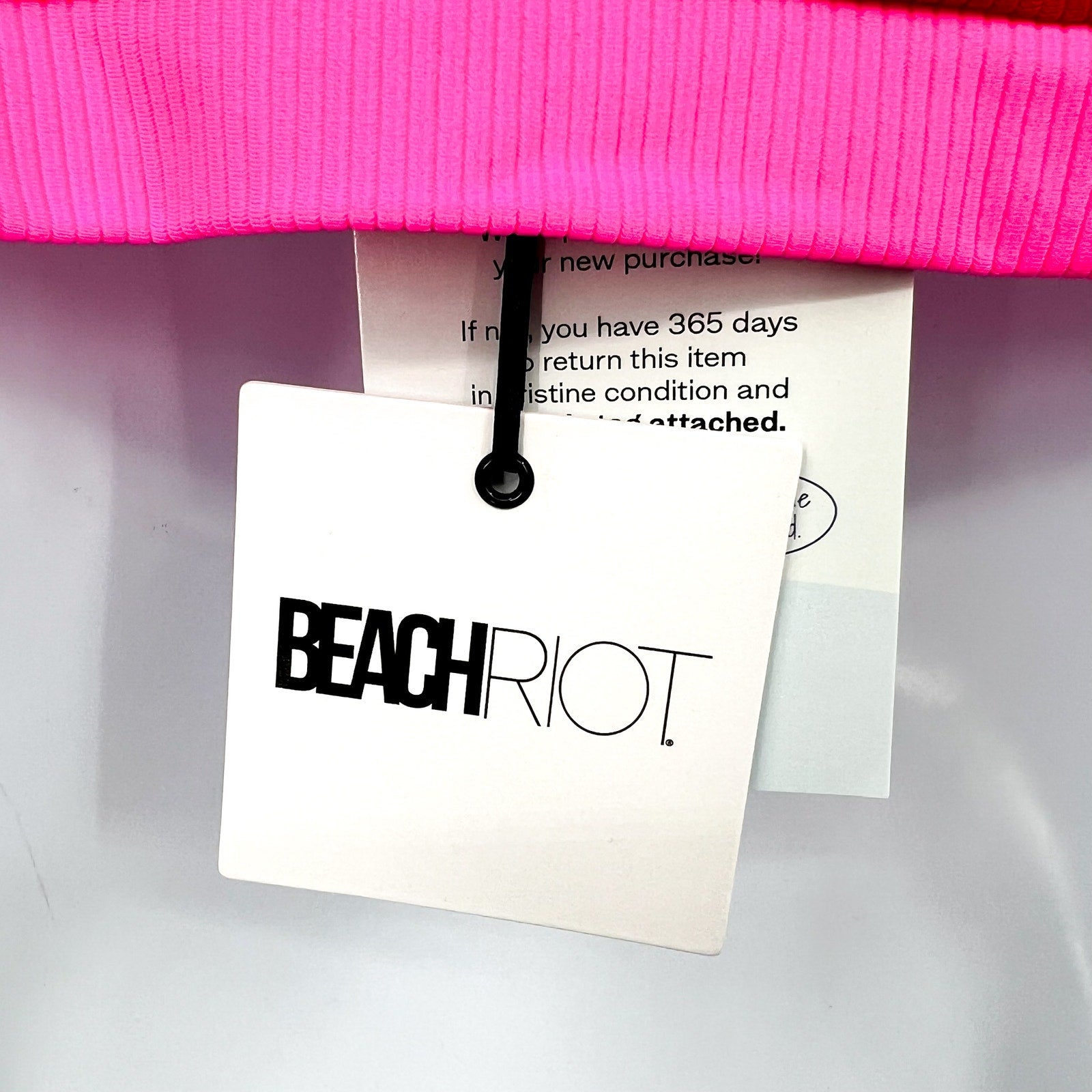 BEACH RIOT Women's Eva Colorblock Bikini Top Medium Fuchsia Red Neon Pink NWT