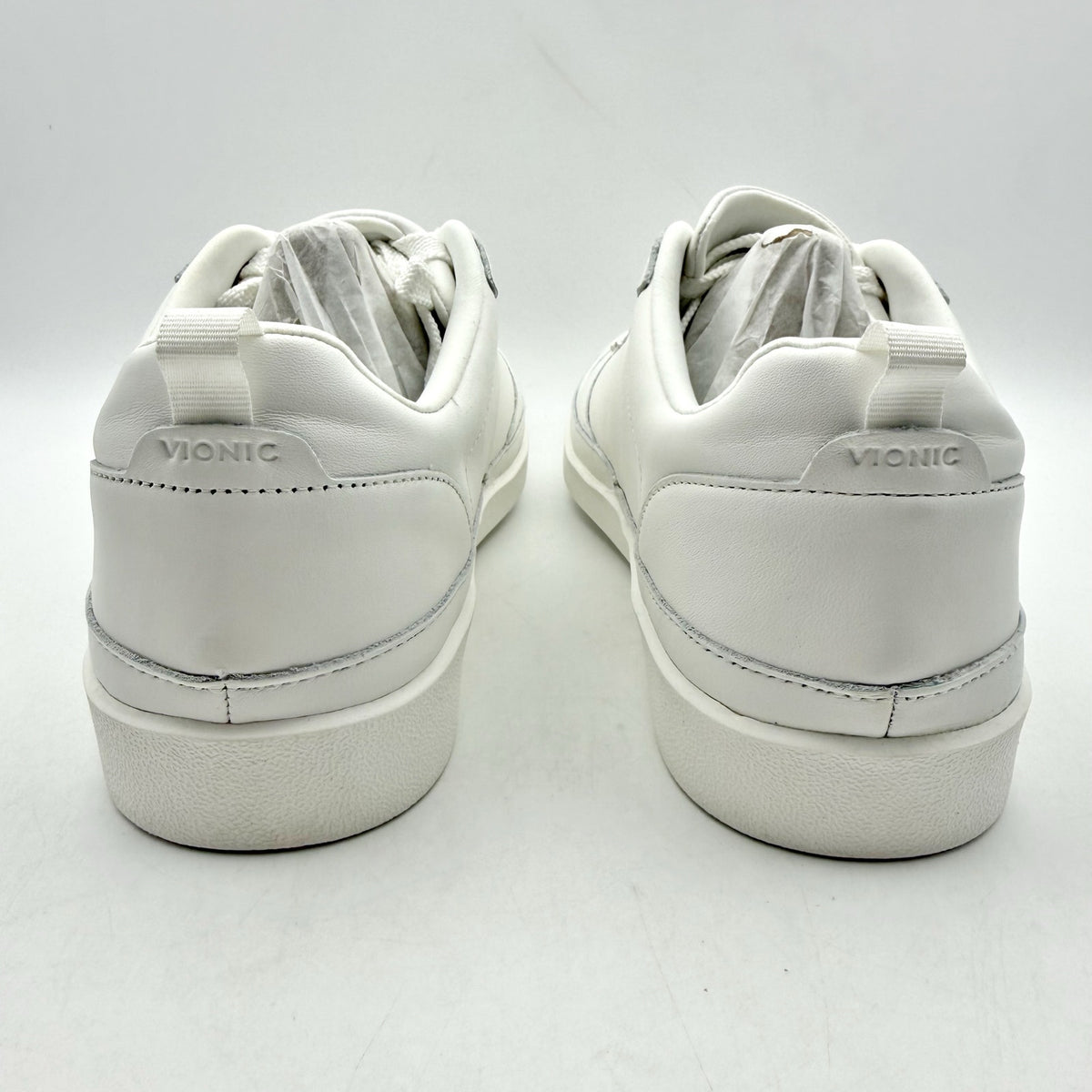 Vionic Womens Elise Sneakers Size 9.5 Wide EU 40.5 White Leather NIB