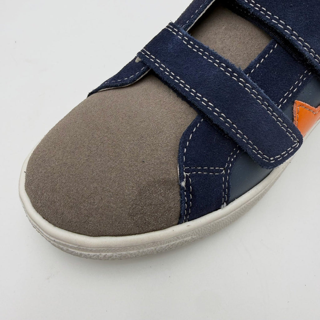 Naturino Boys Pinn VL Hook and Loop Sneakers Size 1.5 EU 32 Gray Navy Blue NIB