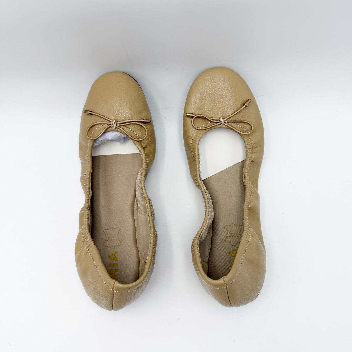 MIA Womens URI Ballet Flats Size 8.5 M Tan Beige Leather NWOB