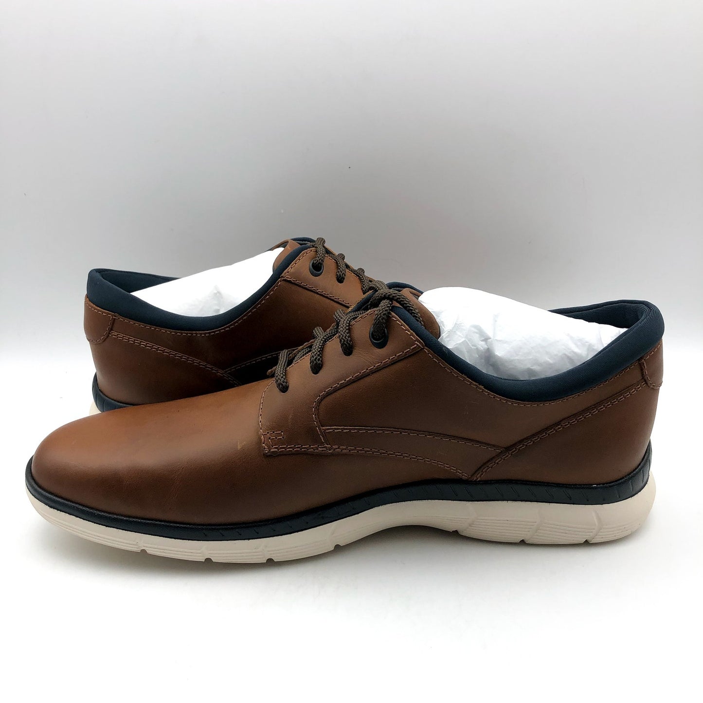 Johnston & Murphy Mens Parsons Plain Toe Shoes US 10.5 M EU 43.5 Tan Leather NIB