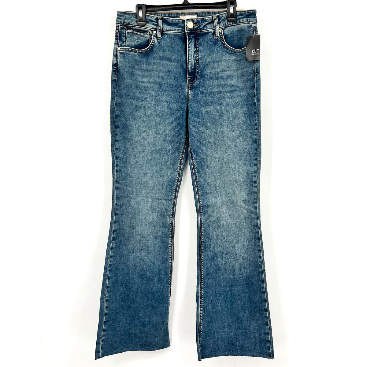 KUT FROM THE KLOTH Stella Fab Ab Flare Jeans Size 12 Blue Debonairly NWT