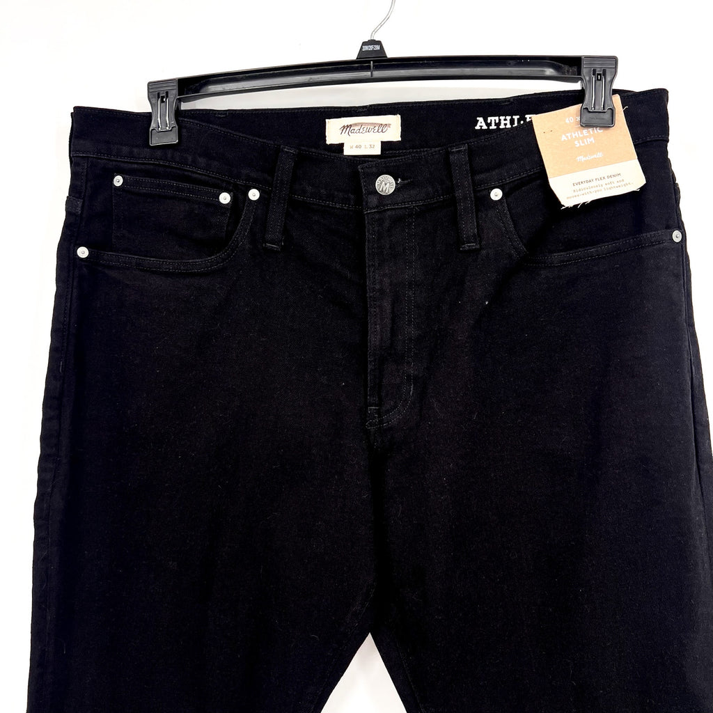 MADEWELL Men's Athletic Slim Jeans 40x32 Black Denim Stretch NG307 NWT