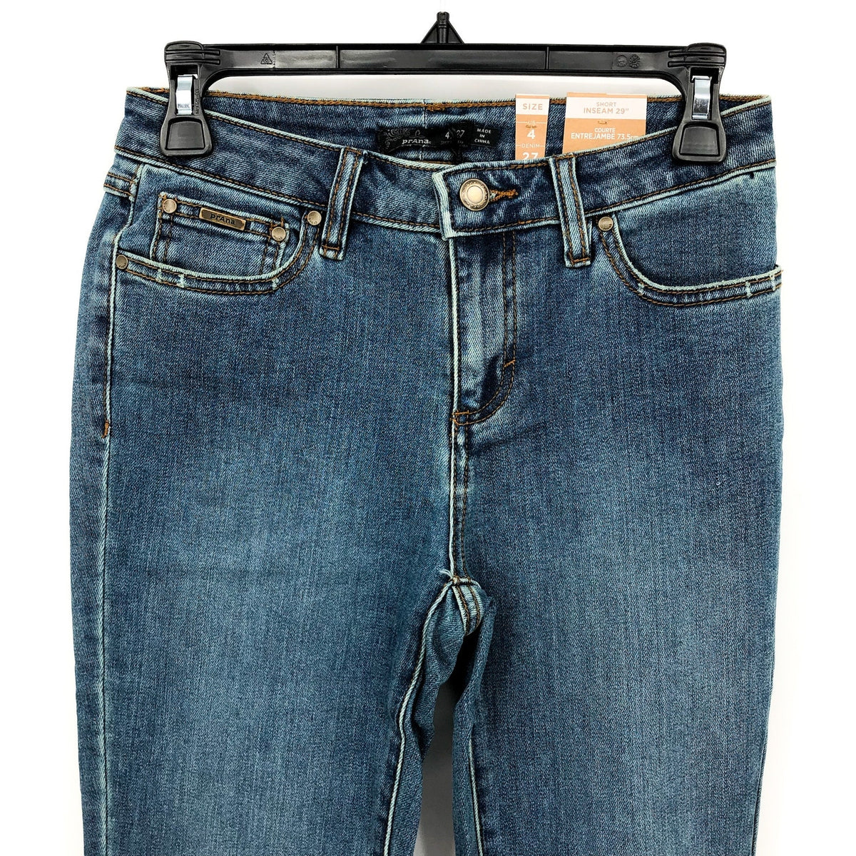 PRANA Womens Sienna Mid Rise Skinny Jeans 26x31 US 2 True Blue Stretch Denim NWT