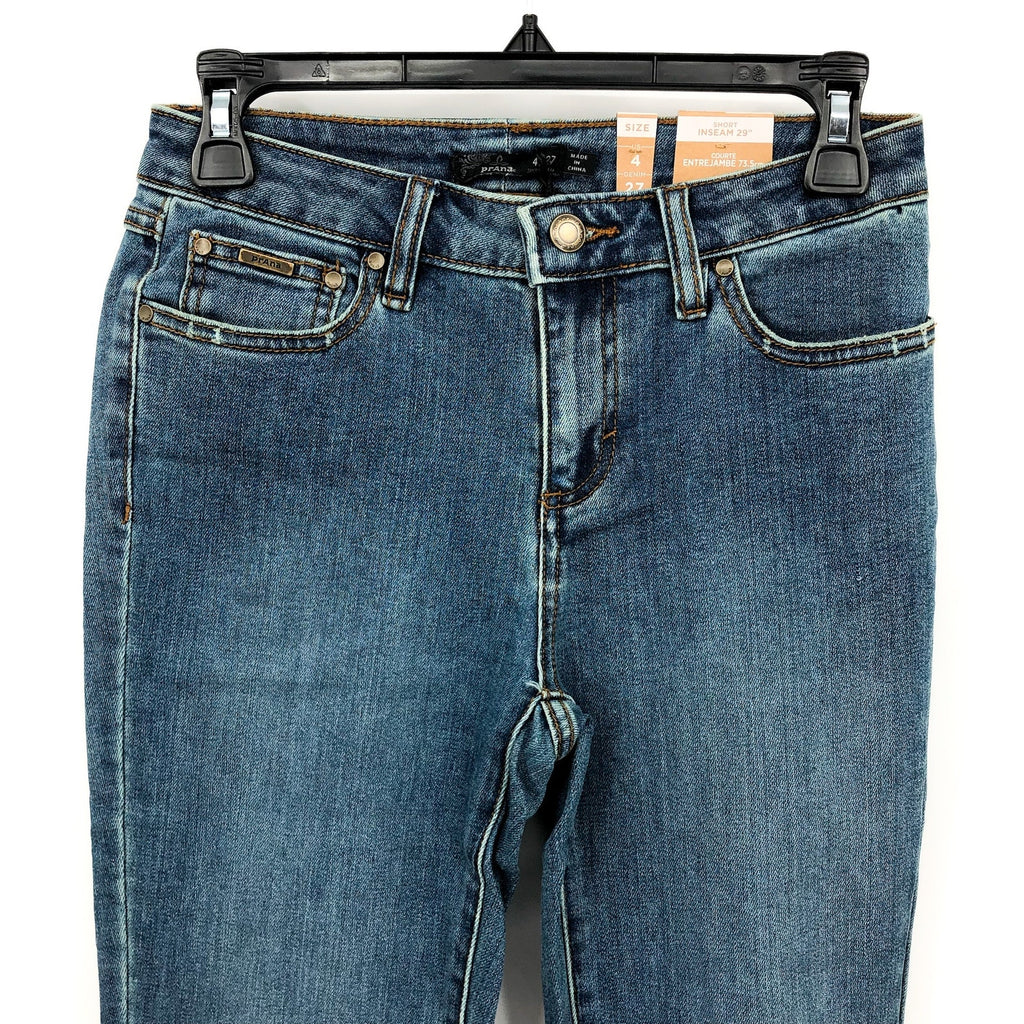 PRANA Womens Sienna Mid Rise Skinny Jeans 26x31 US 2 True Blue Stretch Denim NWT