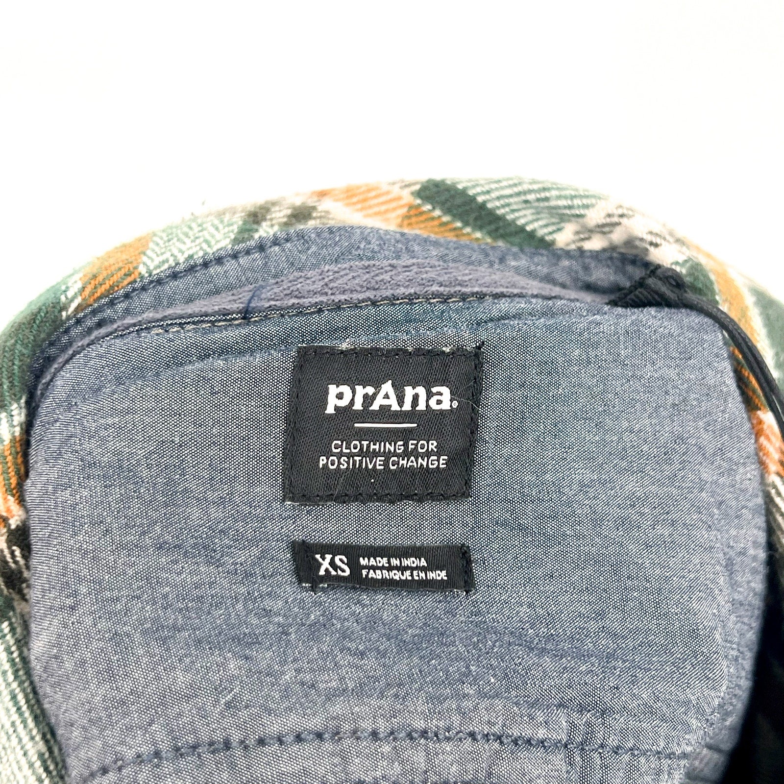 PRANA Women's Golden Canyon Flannel Shirt XS Soft Pine Green Plaid NWT