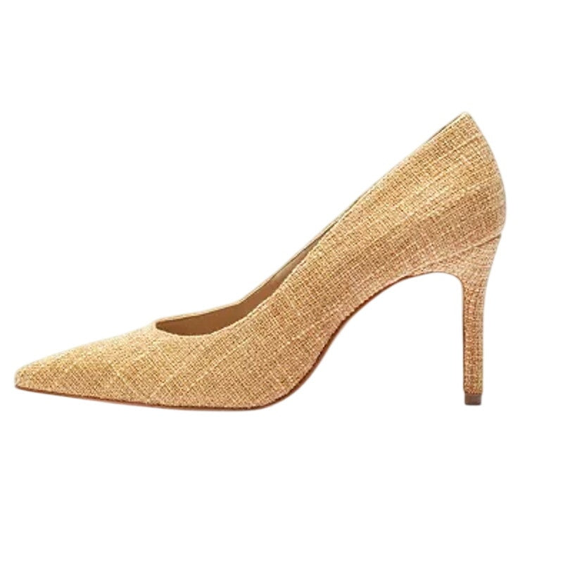 Schutz Womens Lou Slip On Pumps US 11 B Beige Tan Raffia NIB