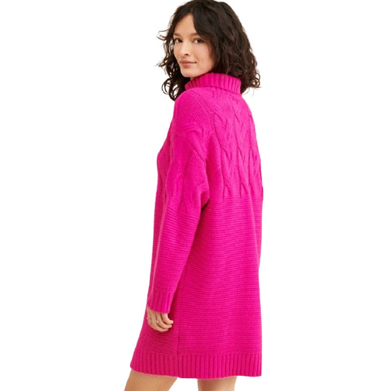 STITCHDROP Women's Turtleneck Sweater Mini Dress Medium Pink Magenta NWT