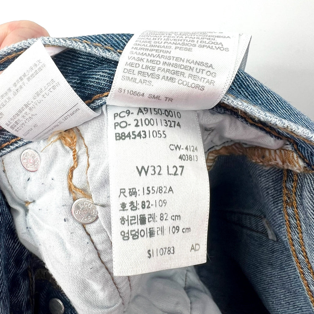 LEVI'S Womens 501 90s Ankle Jeans 32x27 US 14 Blue Shout Out Stone A91500010 NWT