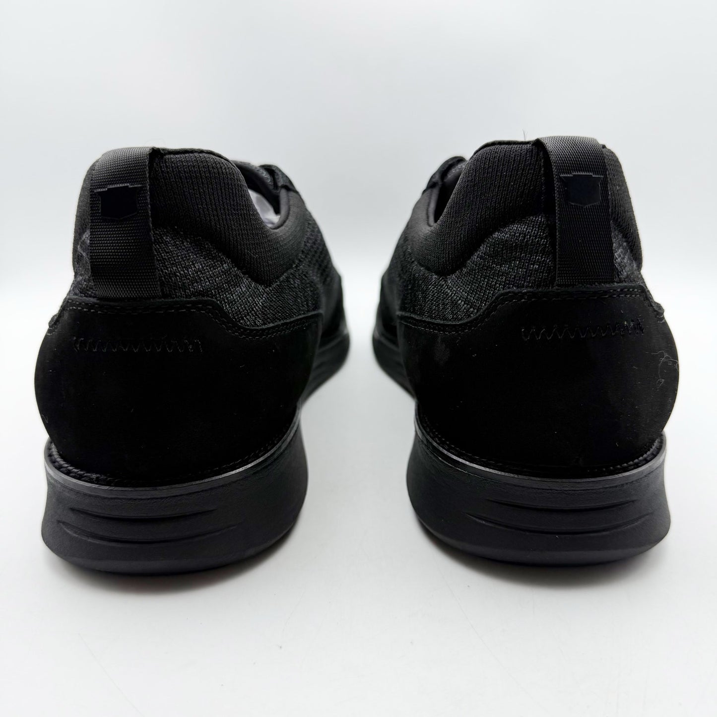 Florsheim Mens Launch Elastic Lace Sneakers US 13 Wide Black Knit Slip On NIB